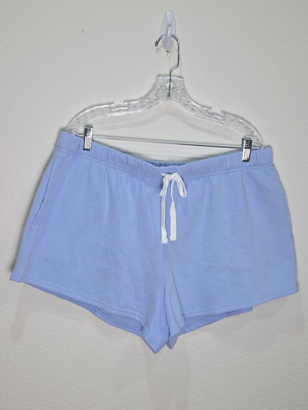NWOT State of Mine Light Blue Fleece Drawstring Lounge Shorts Size XL